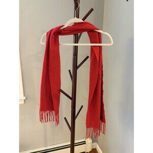 Vintage Amicale Cashmere Fringe Scarf Red Made In the USA Very Good Condition